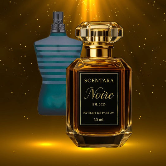 Scentara Noire – L'Iconique Extrait de Parfum | 60ml Crafted in homage to the legendary allure of Le Male by Jean Paul Gaultier 100% Oil-Based | Highest Quality | Long-Lasting Wear