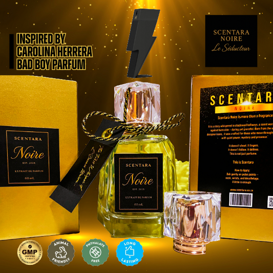 Scentara Noire – Tonnerre Nocturne Extrait de Parfum | 60ml | A daring tribute to the dark sensuality of Carolina Herrera – Bad Boy Parfum 100% Oil-Based | Highest Quality | Long-Lasting Wear